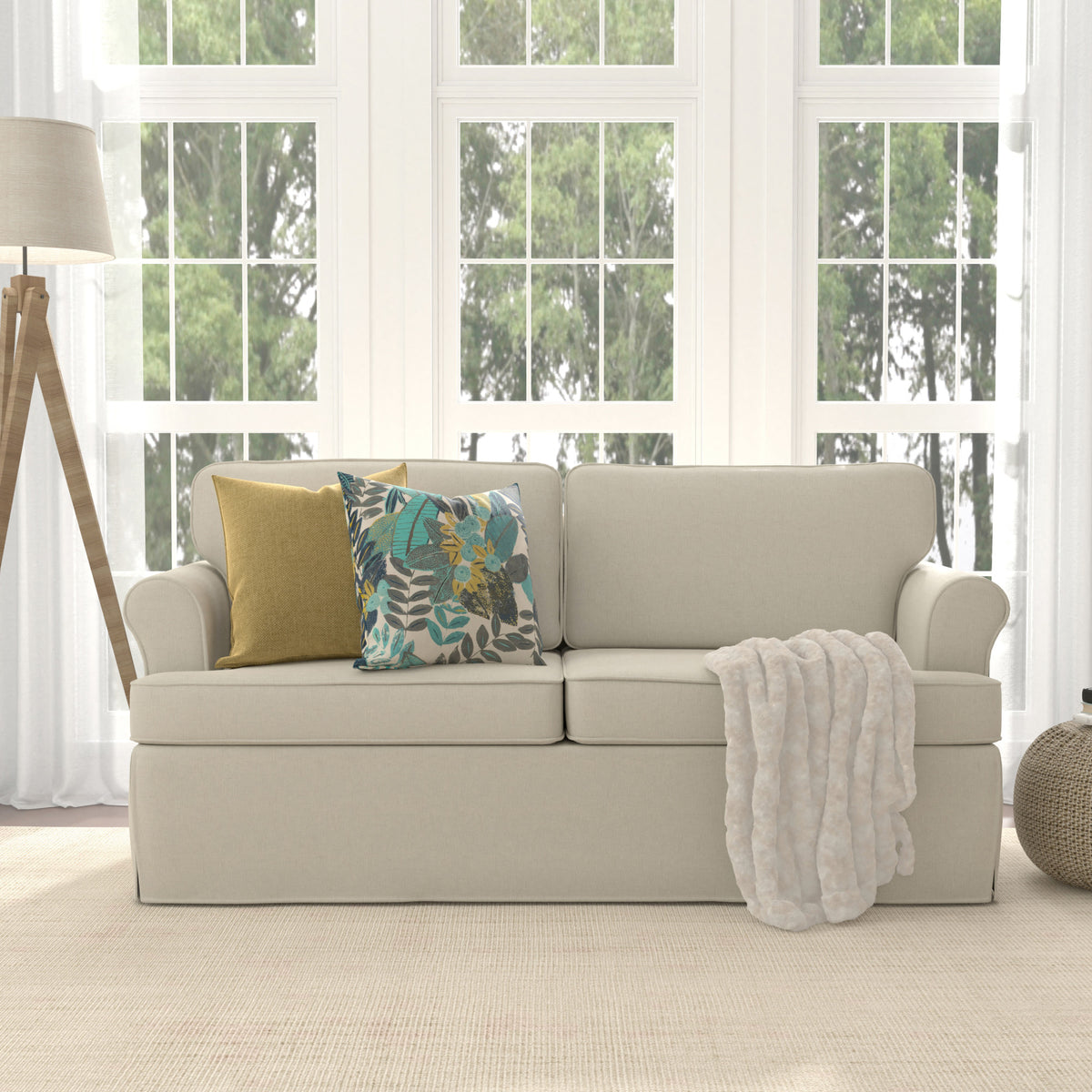 Beige Upholstered Sofa X132