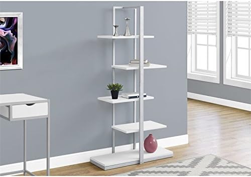 White 5 Shelf Metal Bookcase C7992