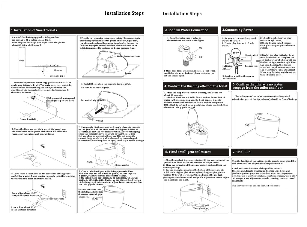 Smart Toilet with Bidet, Auto Open/Close Lid, Auto-Flush, Heater, Remote Control and Water Tank C86243