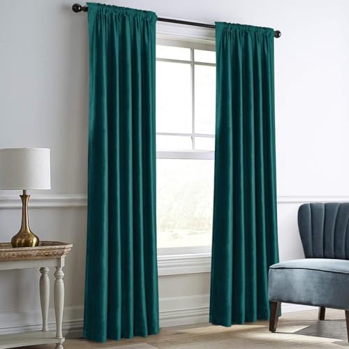 Black Velvet Curtains 2 Panels 52" W x 84" L E6750