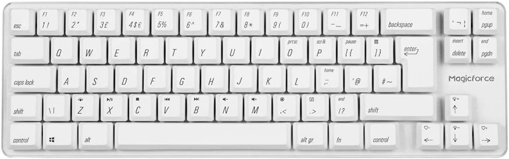 Mini Wired 69 Keys Mechanical Gaming Keyboard Brown Switch PBT Keycaps White Backlit V92046