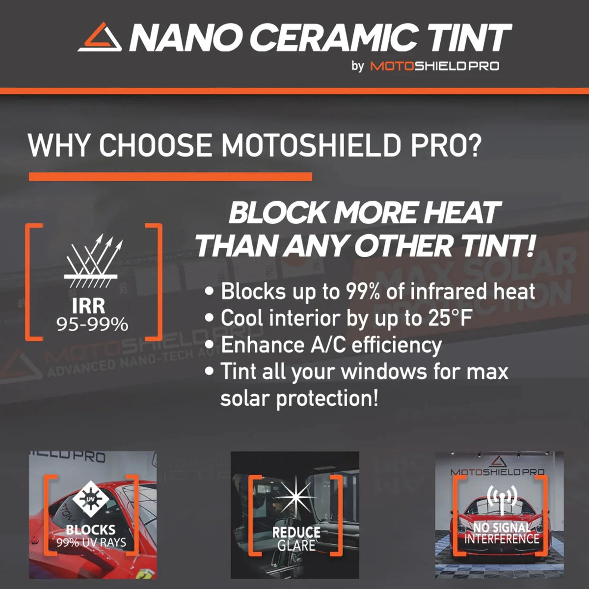 Ceramic Window Tint Film for 2014-2019 Chevrolet Silverado 2500 Crew Cab Front Windshield 50% X350