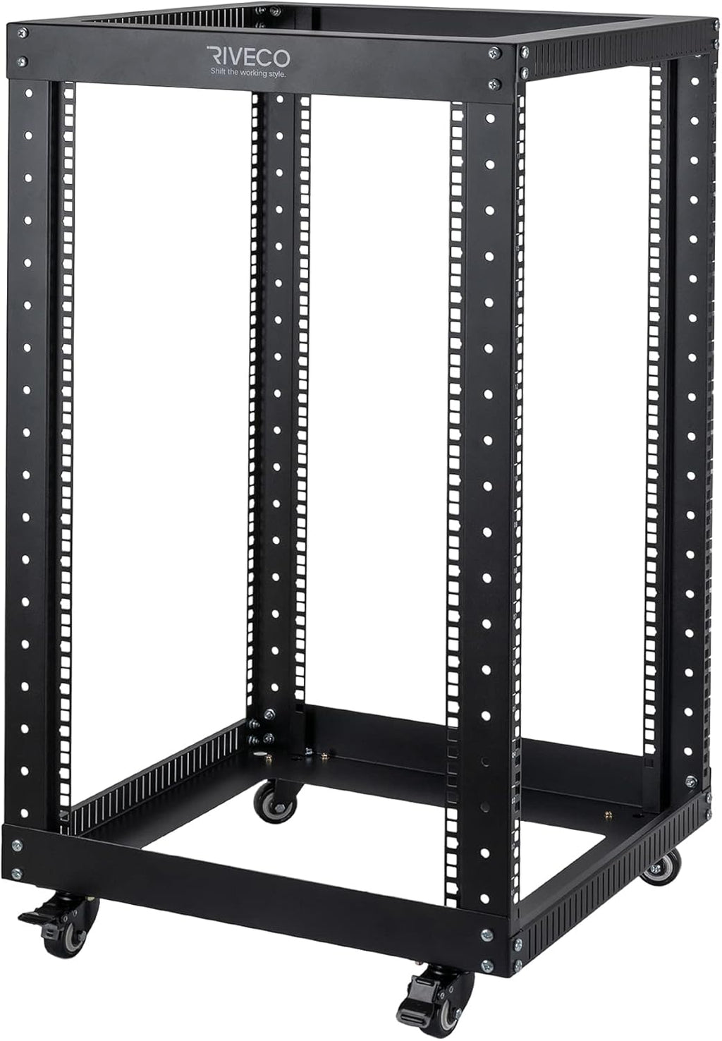18U Open Frame Server Rack with Brake Casters X841