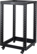 18U Open Frame Server Rack with Brake Casters X841