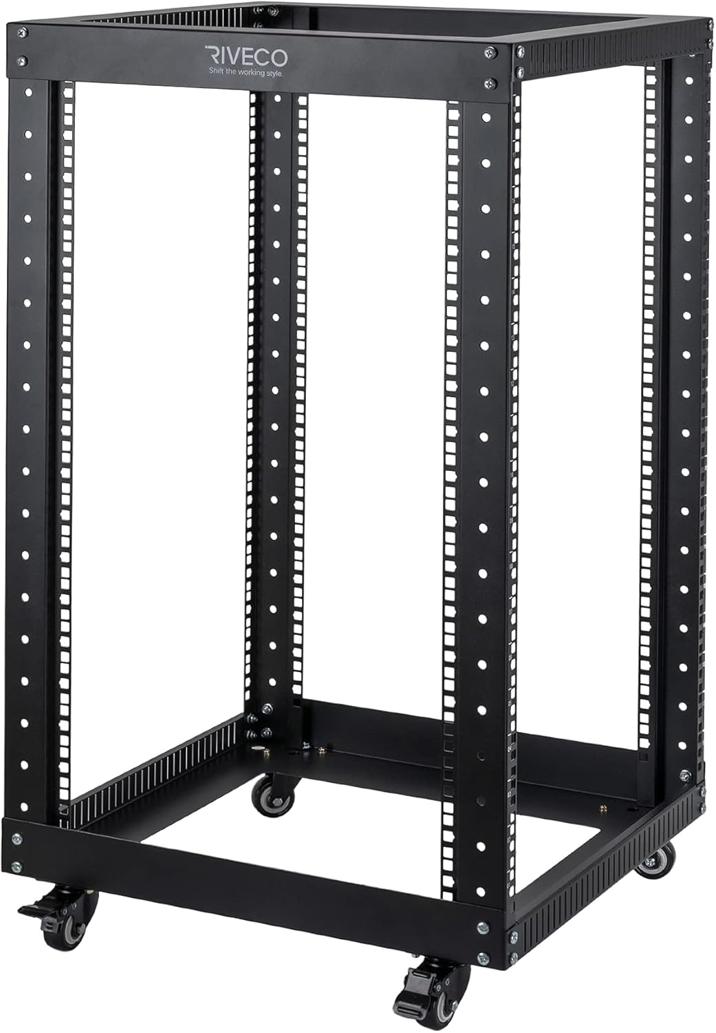 18U Open Frame Server Rack with Brake Casters X841