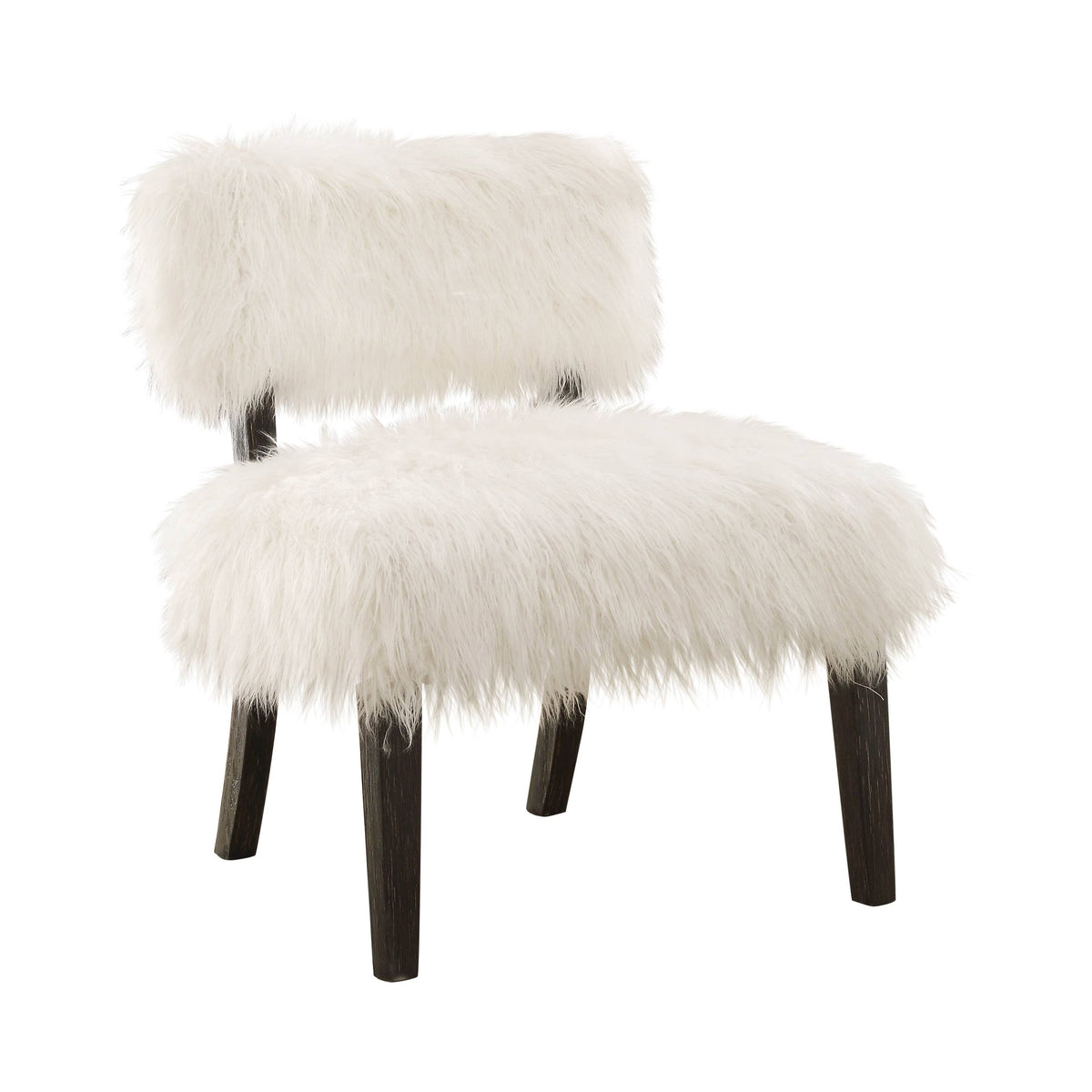 White Faux Fur Accent Chair Q646578