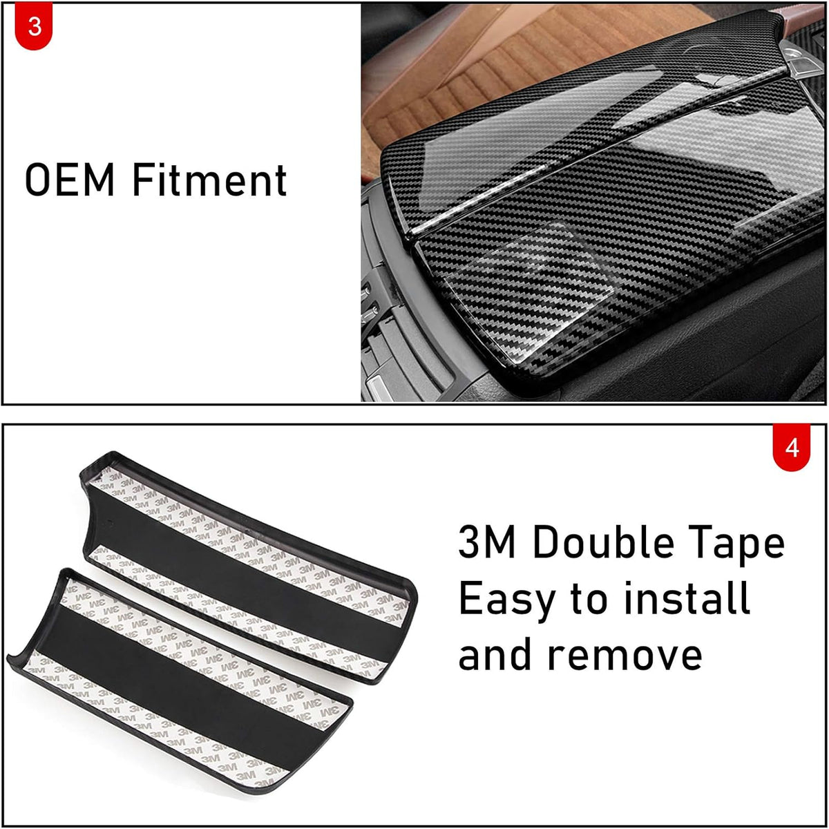 2 PCs Carbon Fiber Console Covers D8255