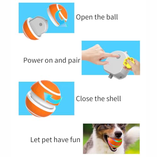 Remote Control Self Rolling Jiggle Ball Toy For Dogs (Orange) S2391
