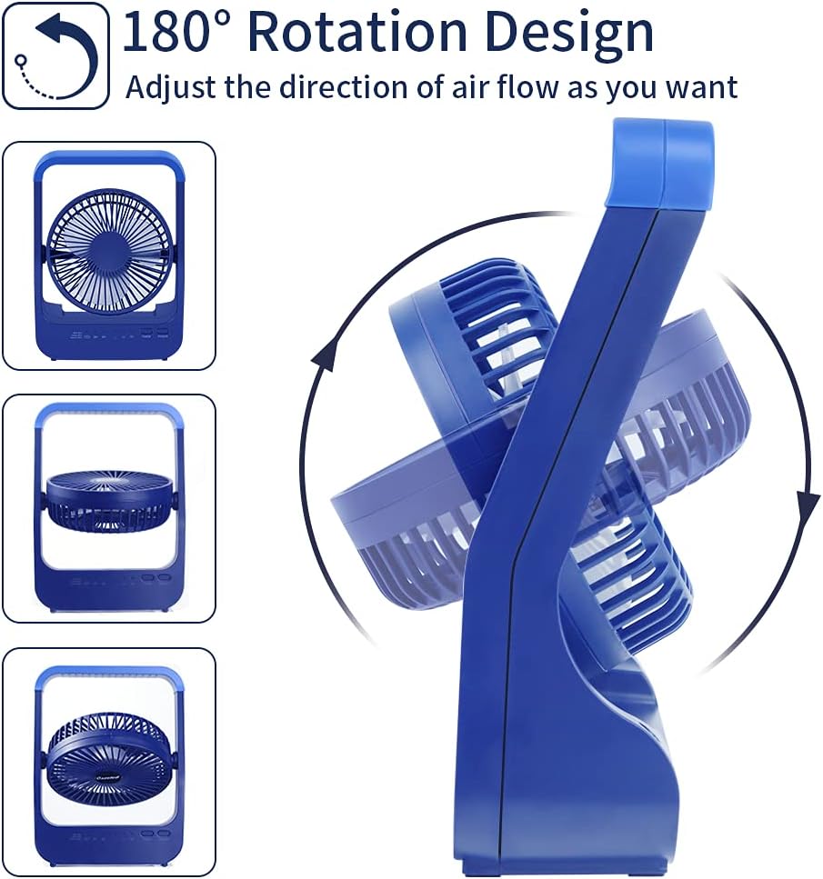 Rechargeable Portable USB Desk Fan with Timer G128