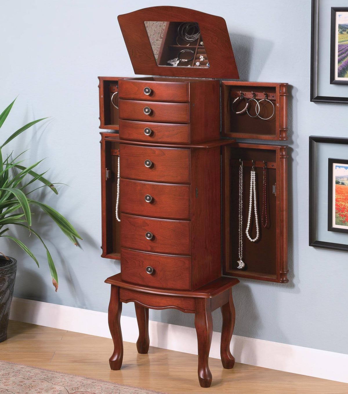 Warm Brown Jewelry Armoire C455852