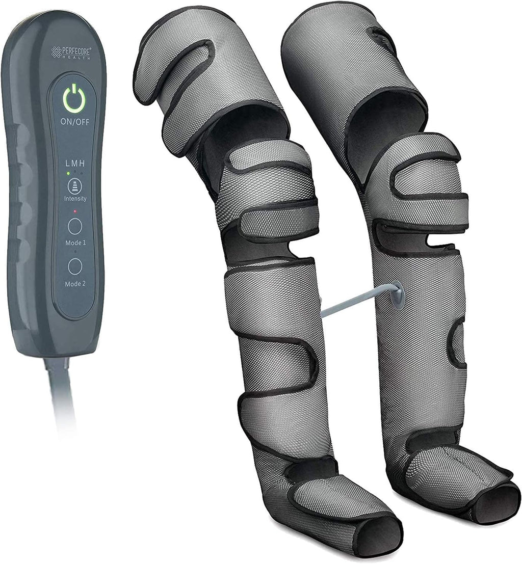 Large Knee Gray Adjustable Foot and Calf Massager with Heat Air Compression Q929