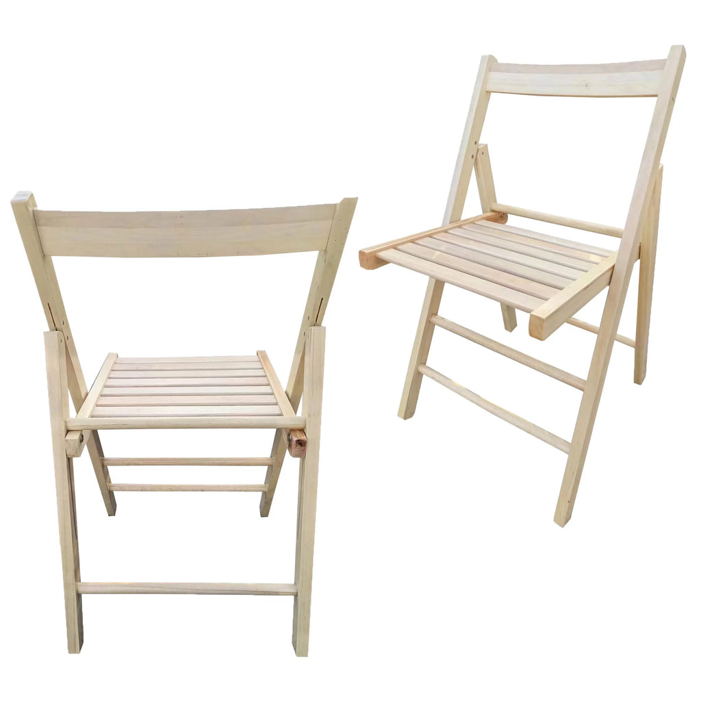 Lightweight Portable Slatted Wood Folding Chair with Backrest and Footrest A8165