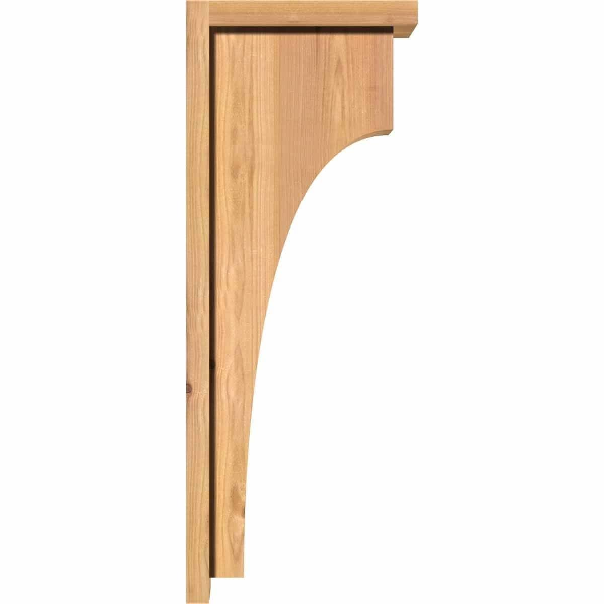 7 1/2x22W x 10x22D x 14x22H Western Red Cedar Corbel with Backplate W16855