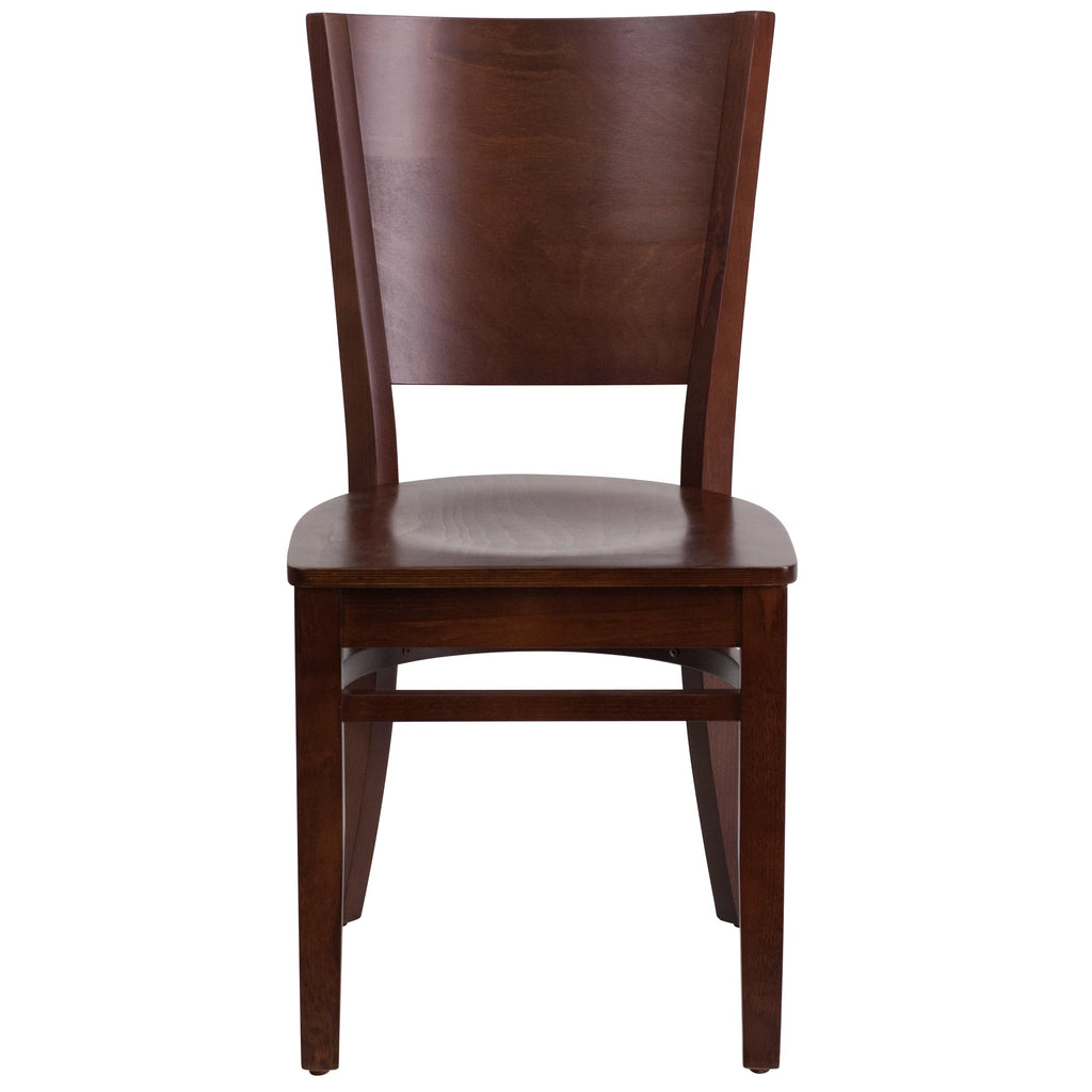 Solid Back Walnut Wood Restaurant Chair U72304