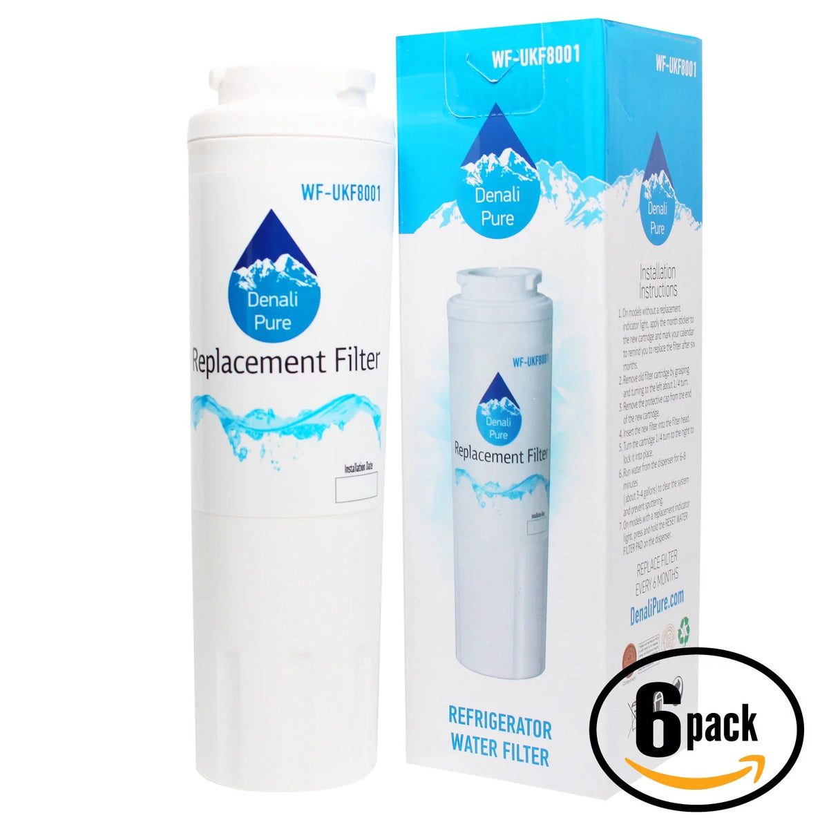 6 Pack Refrigerator Water Filter L844456