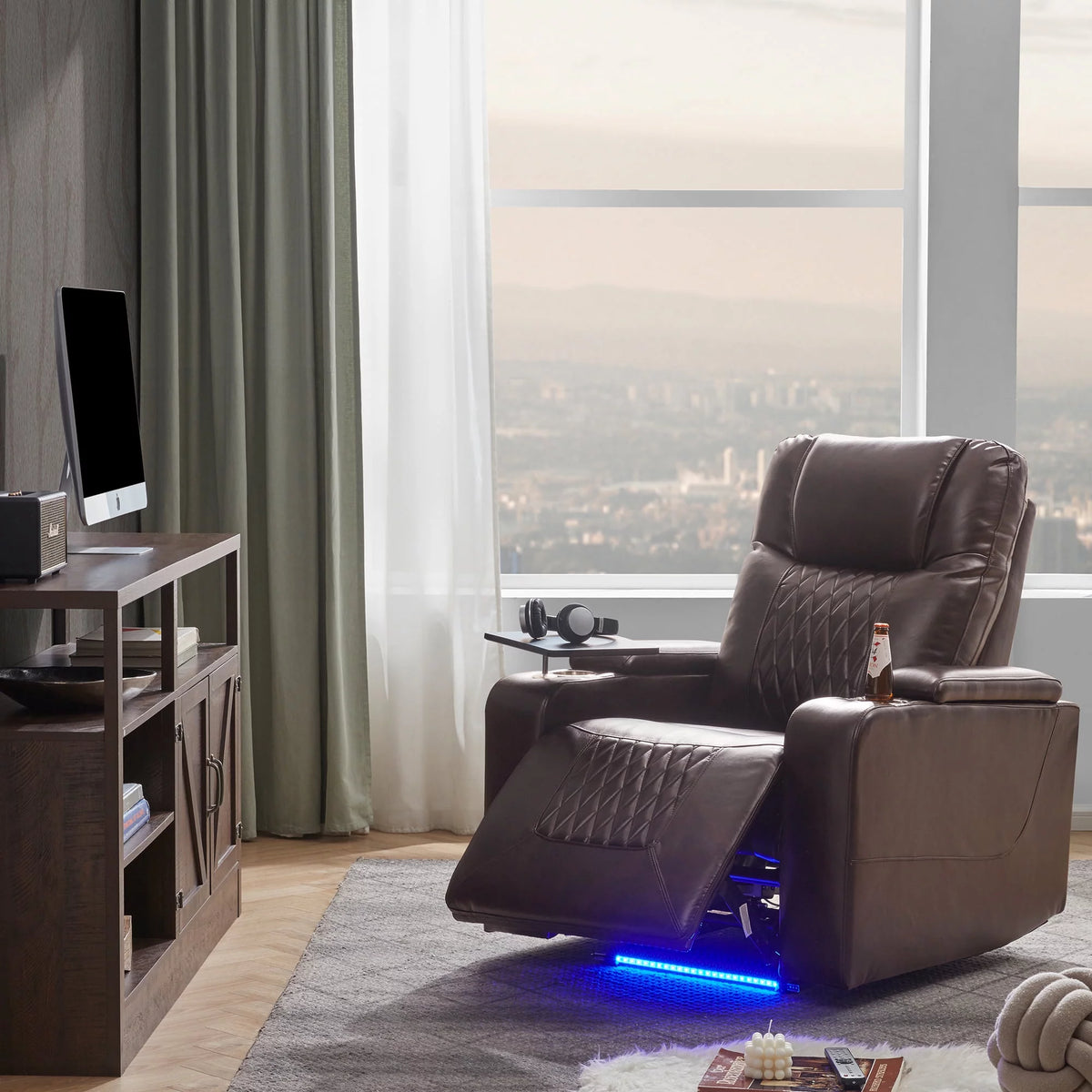 Power Motion Recliner with Cup Holders and USB Charge Port L64072