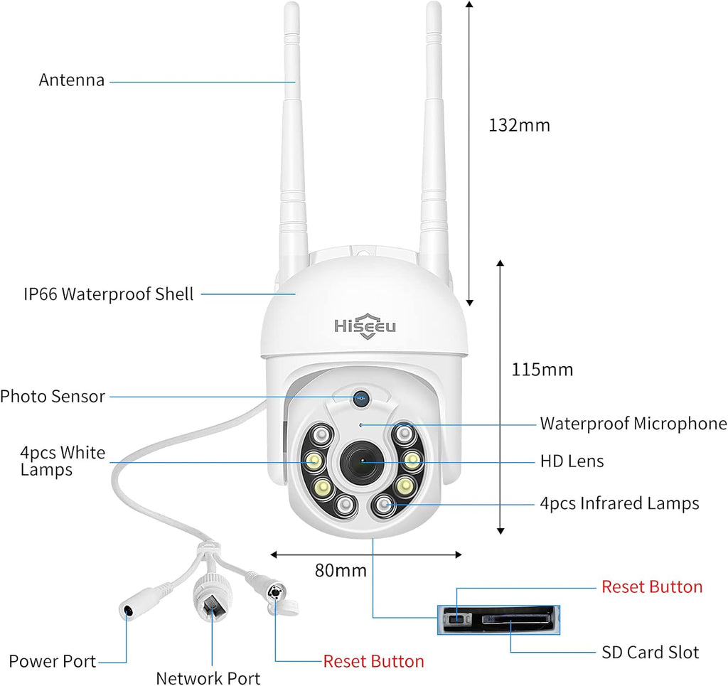 3MP Outdoor Wireless Security Camera with Floodlights G663477