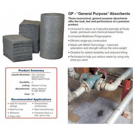Gray Absorbent Pad, Universal, PK100 E828
