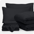 7-Piece Bed-in-a-Bag Full XL Black Sheet Set P682086