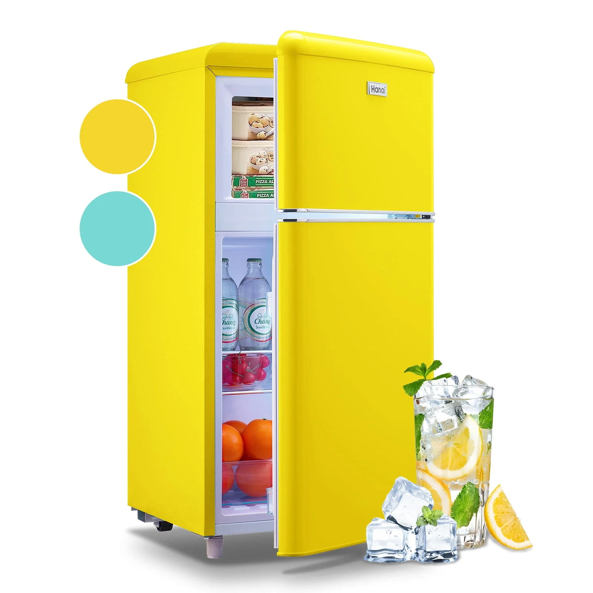 3.5 Cu.ft Blue Mini Fridge with Freezer Z637236