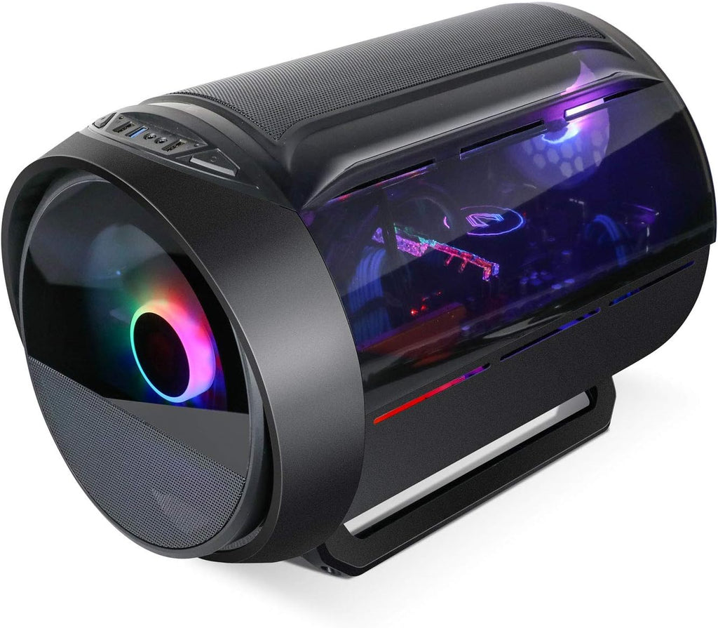 Black M-ATX Mid-Tower PC Gaming Case with 200mm RGB Fan P971027