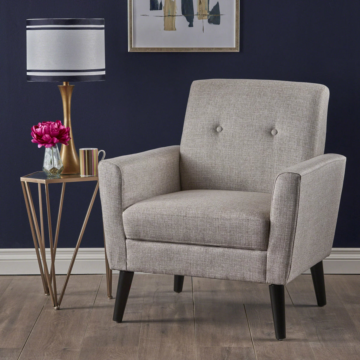 Beige Fabric Club Chair U1173