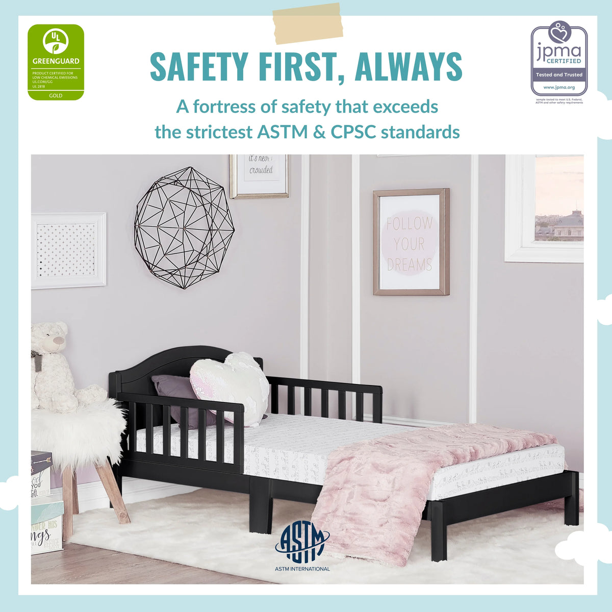 Black Toddler Bed R1305
