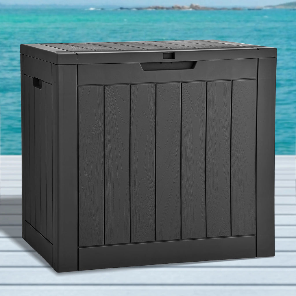 30 Gallon Black Waterproof Resin Outdoor Storage Chest X357083