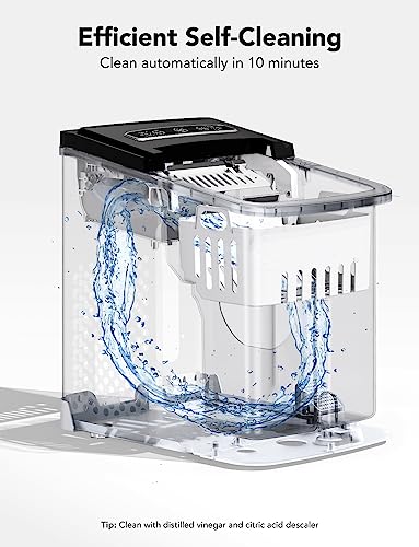 Smart Countertop Ice Maker Machine with Self-Cleaning, 26lbs/24Hrs, Stainless Silver Z852650