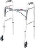 Two Button Folding Walker with 5" Wheels L112