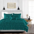 Teal Microfiber Fill Comforter with Pillowcases M2019
