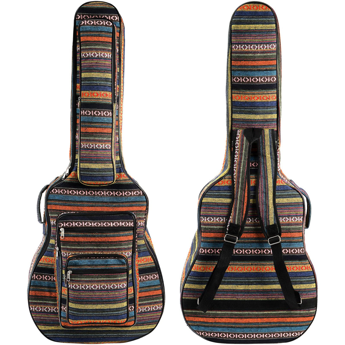 43 Inch Acoustic Guitar Gig Bag with Backpack Strap and 5 Pockets A6648