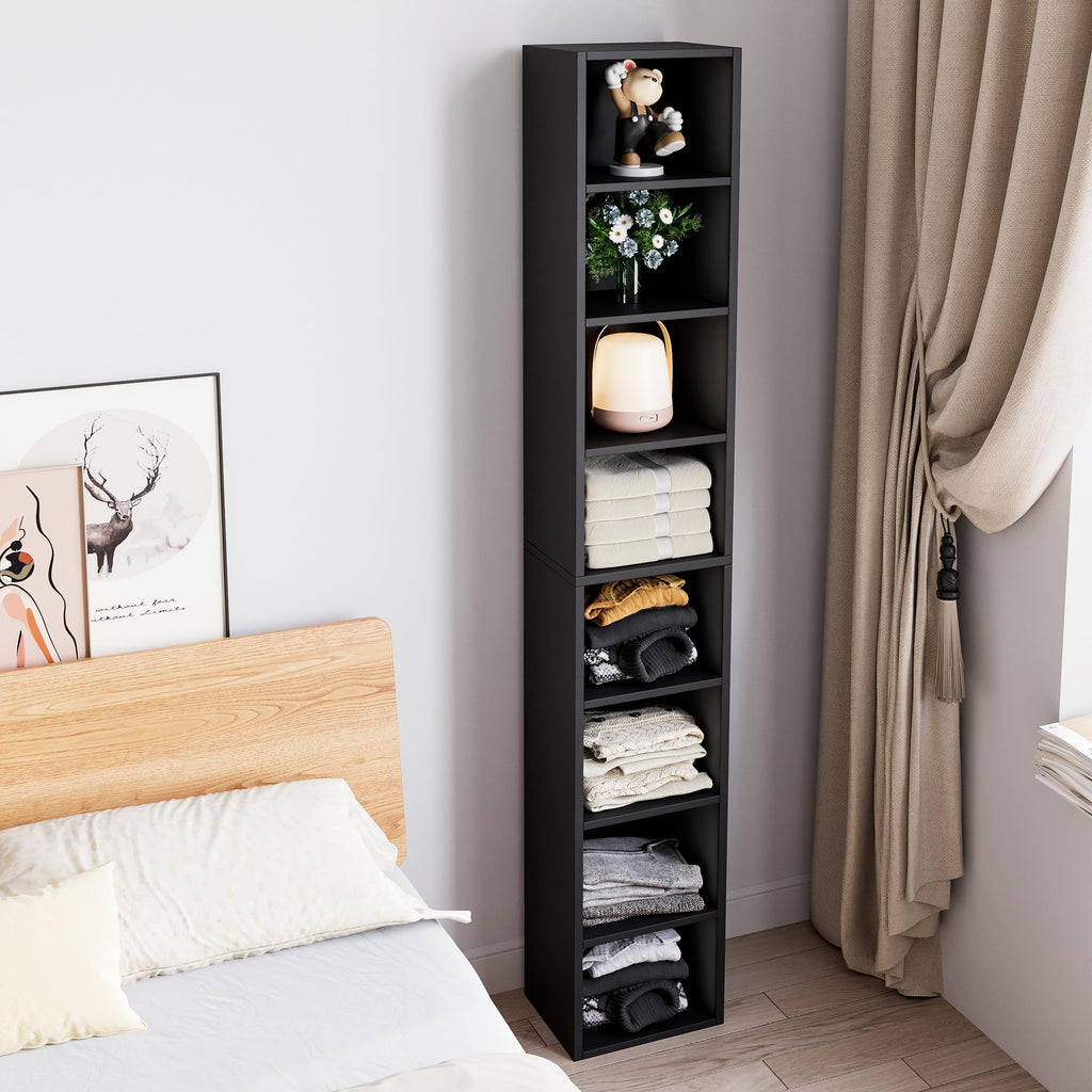 71 Inches Tall Narrow 8-Tier Bookcase with Adjustable Shelves Z116298