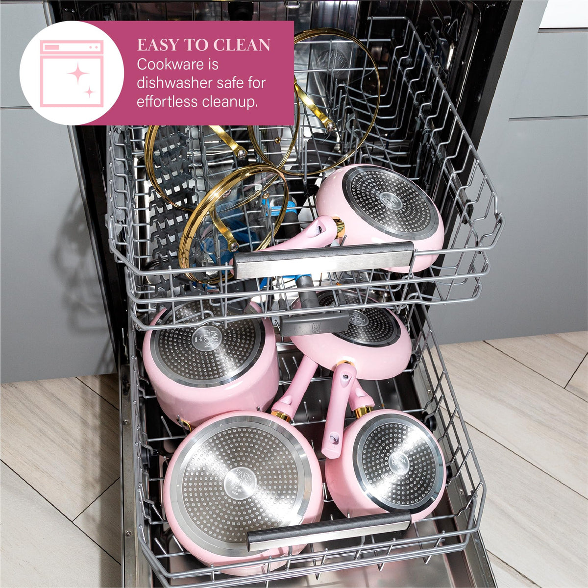 12 Piece Pink Nonstick Cookware Set F84090
