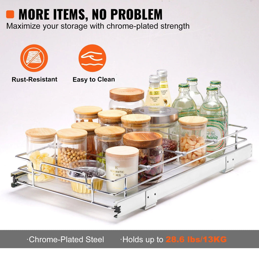 Chrome Steel Pull Out Cabinet Organizer L39126