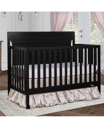 Black 5 in 1 Convertible Crib E2158
