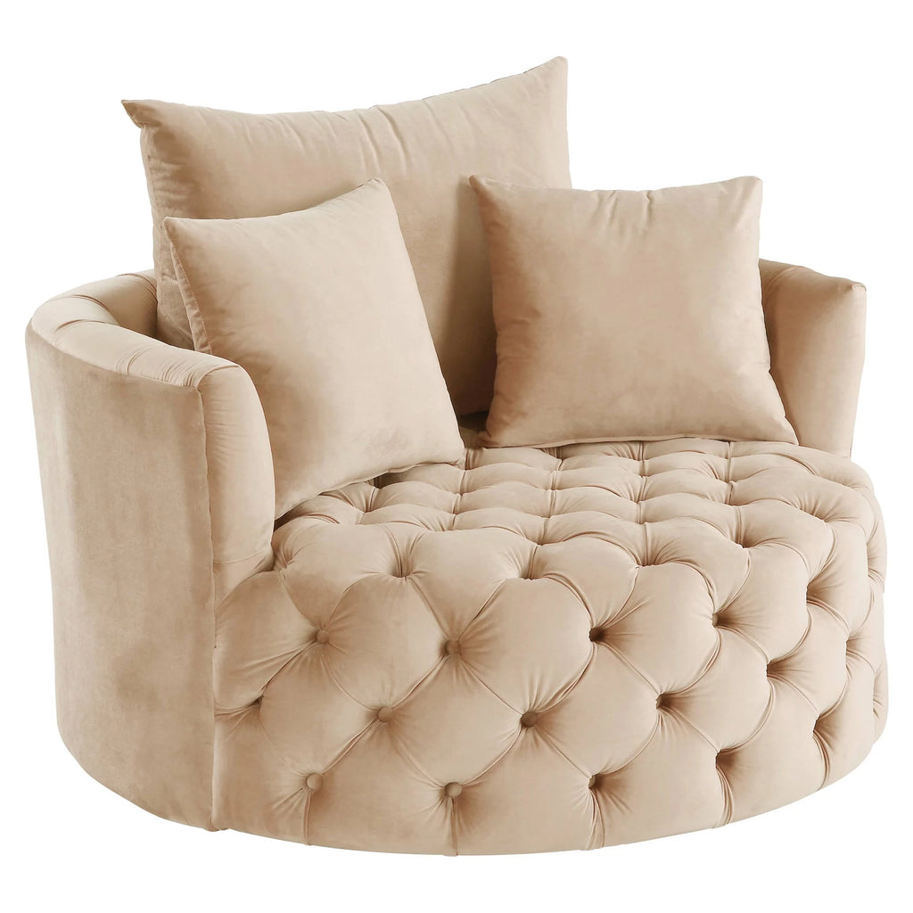 Beige Tufted Accent Chair R9822