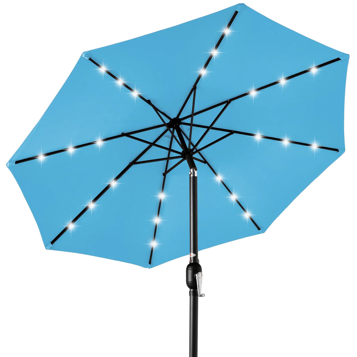 10ft Solar LED Lighted Patio Umbrella with Tilt Adjustment W534262