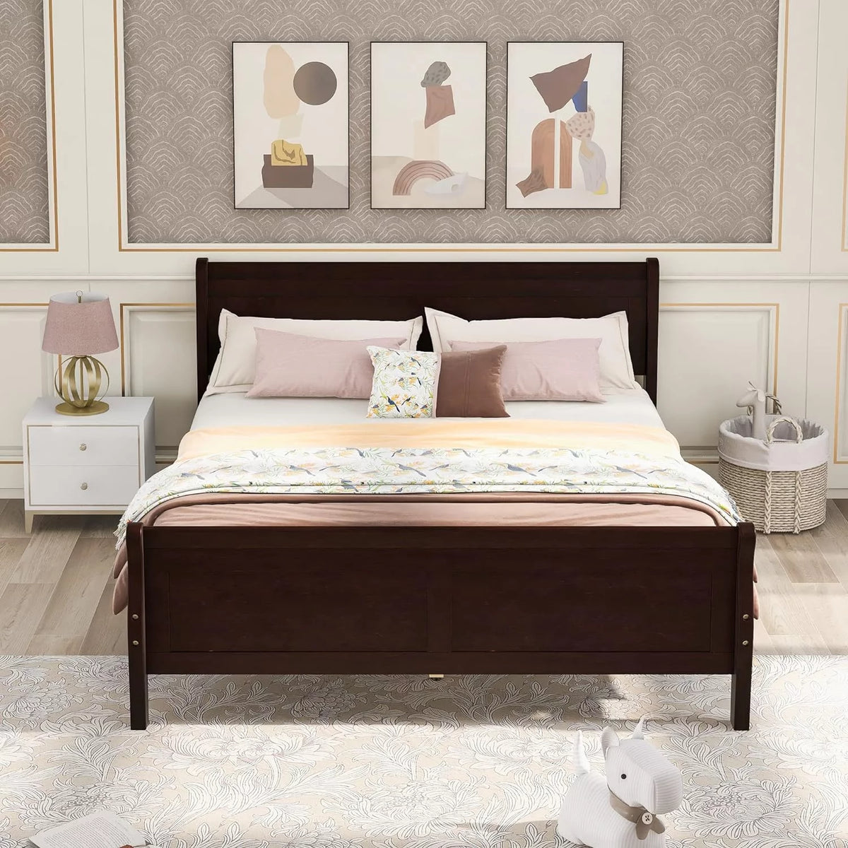 Full Platform Bed Frame with Headboard and Footboard I53455