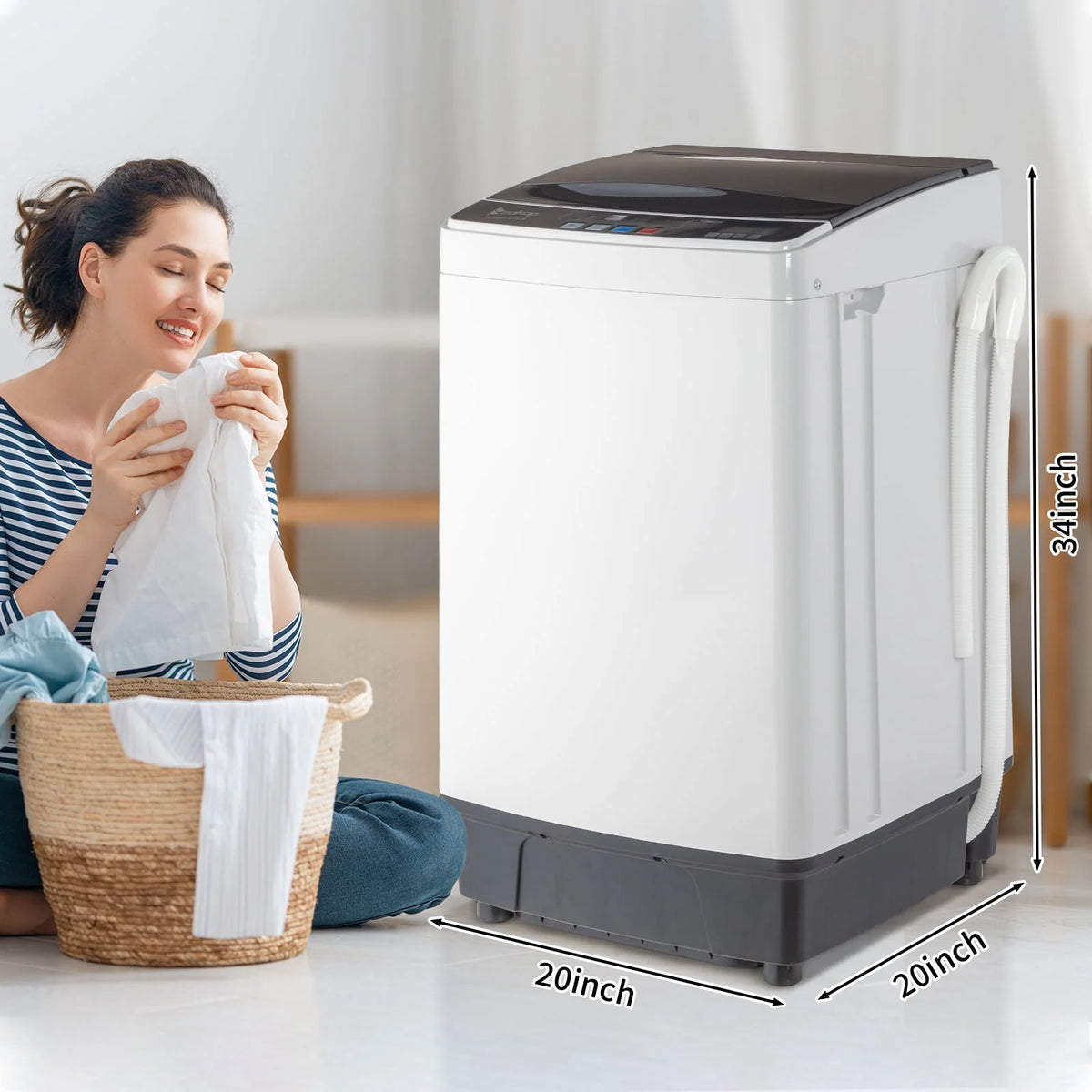 17.6Lbs Top Load Portable Washer with Drain Pump V9193