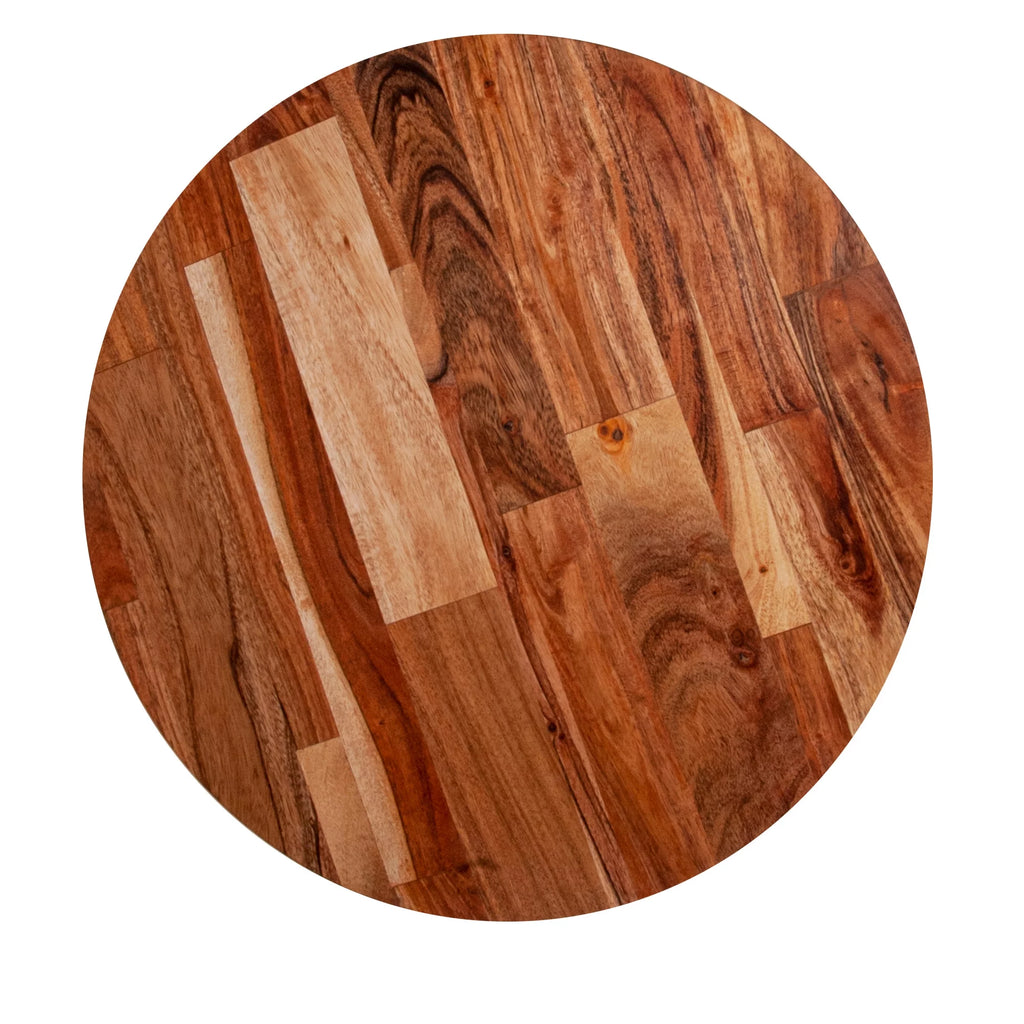 18 Inch Round Acacia Wood Side Table K488