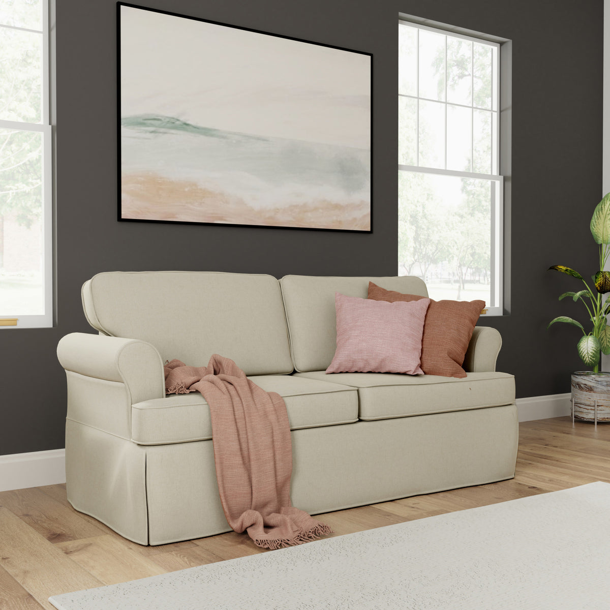 Beige Upholstered Sofa X132