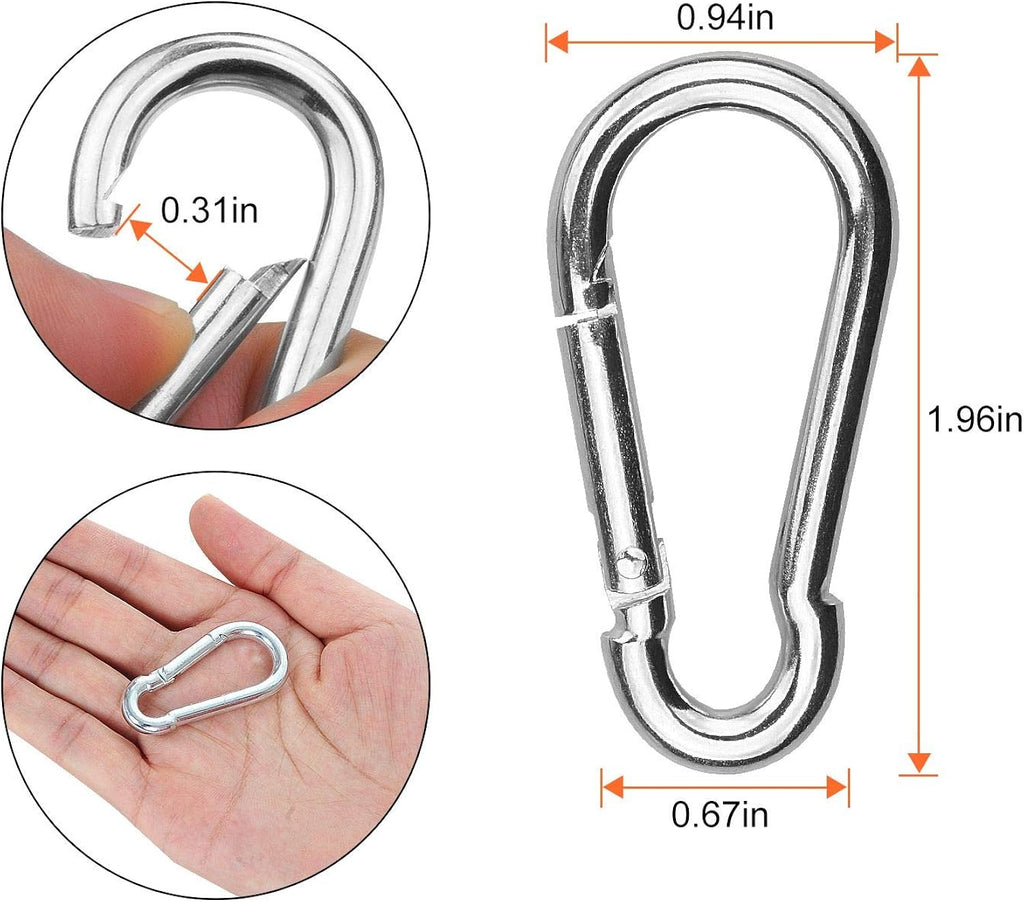 100 Pack Galvanized Steel M5 Carabiner Clip W492064