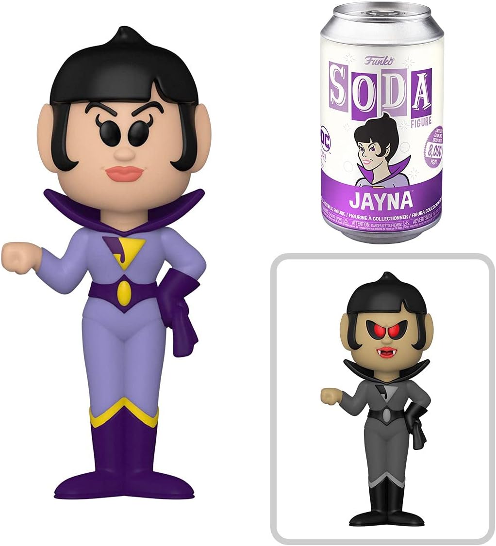 Wonder Twins Figures Zan + Jayna Soda tin Can Bundled with Bat Mite Villain & Super Friends 3 Items Pack of 2 M98772