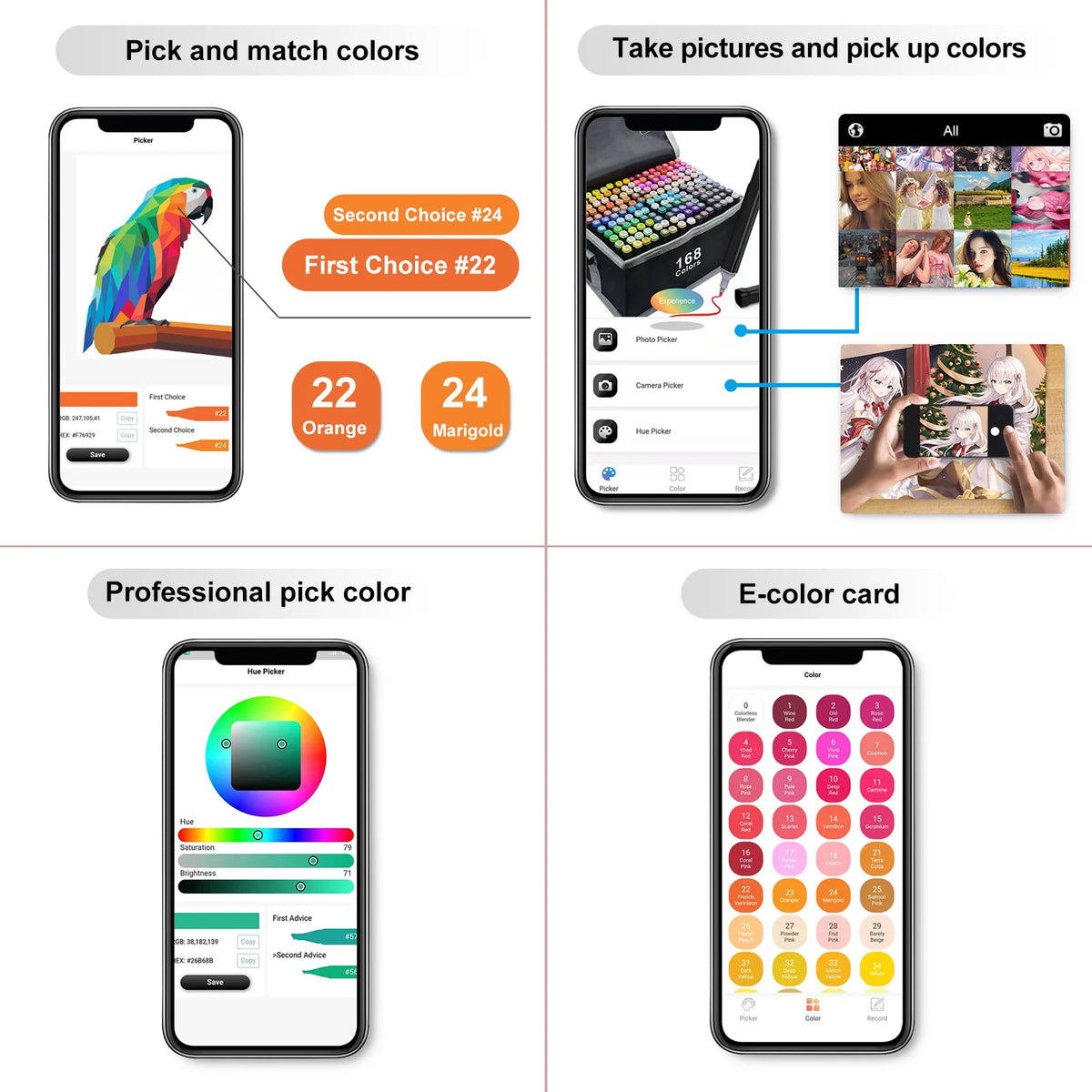 262 Colors Alcohol-Based Markers with Chisel and Fine Tip C708