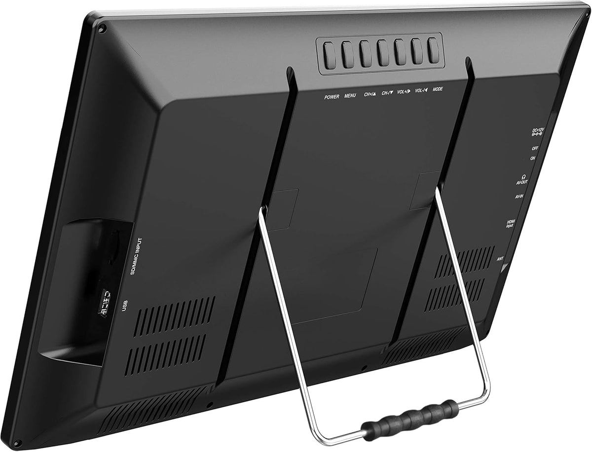 13 Portable Widescreen LED TV with USB/SD Inputs, HDMI, FM Radio, Rechargeable Battery F482
