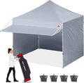 White 10x10 Pop up Canopy Tent with Awning and Sidewalls K239553