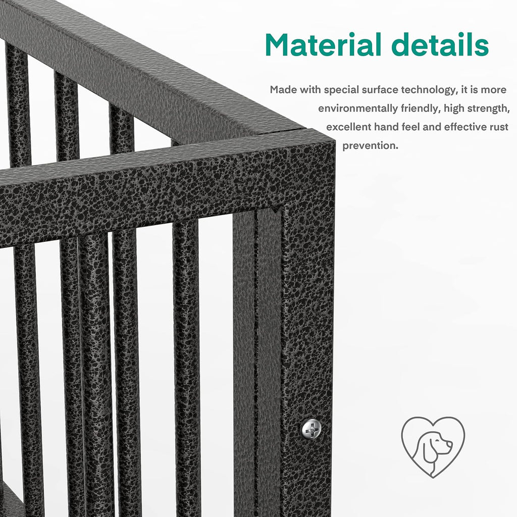 36 Heavy Duty Metal Dog Kennel and Crate, Double Door, Black M3435