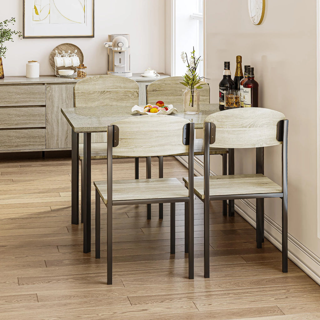 5-Piece Light Brown Dining Table Set H47929