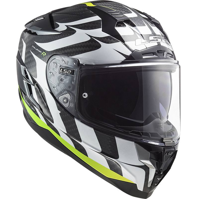 White-Yellow Carbon Helmet, Size 2XL Y98635